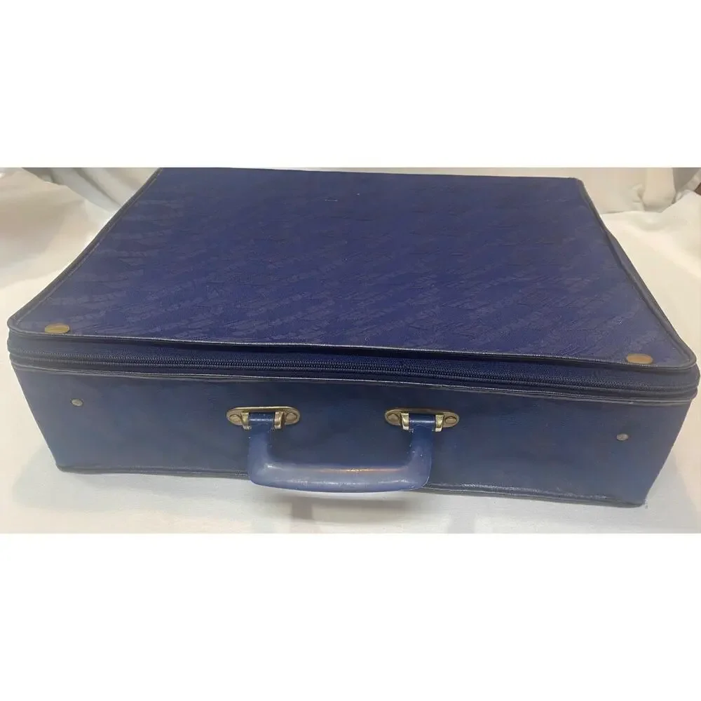 VTG Air France Carry On Luggage Collapsible Suitcase Navy